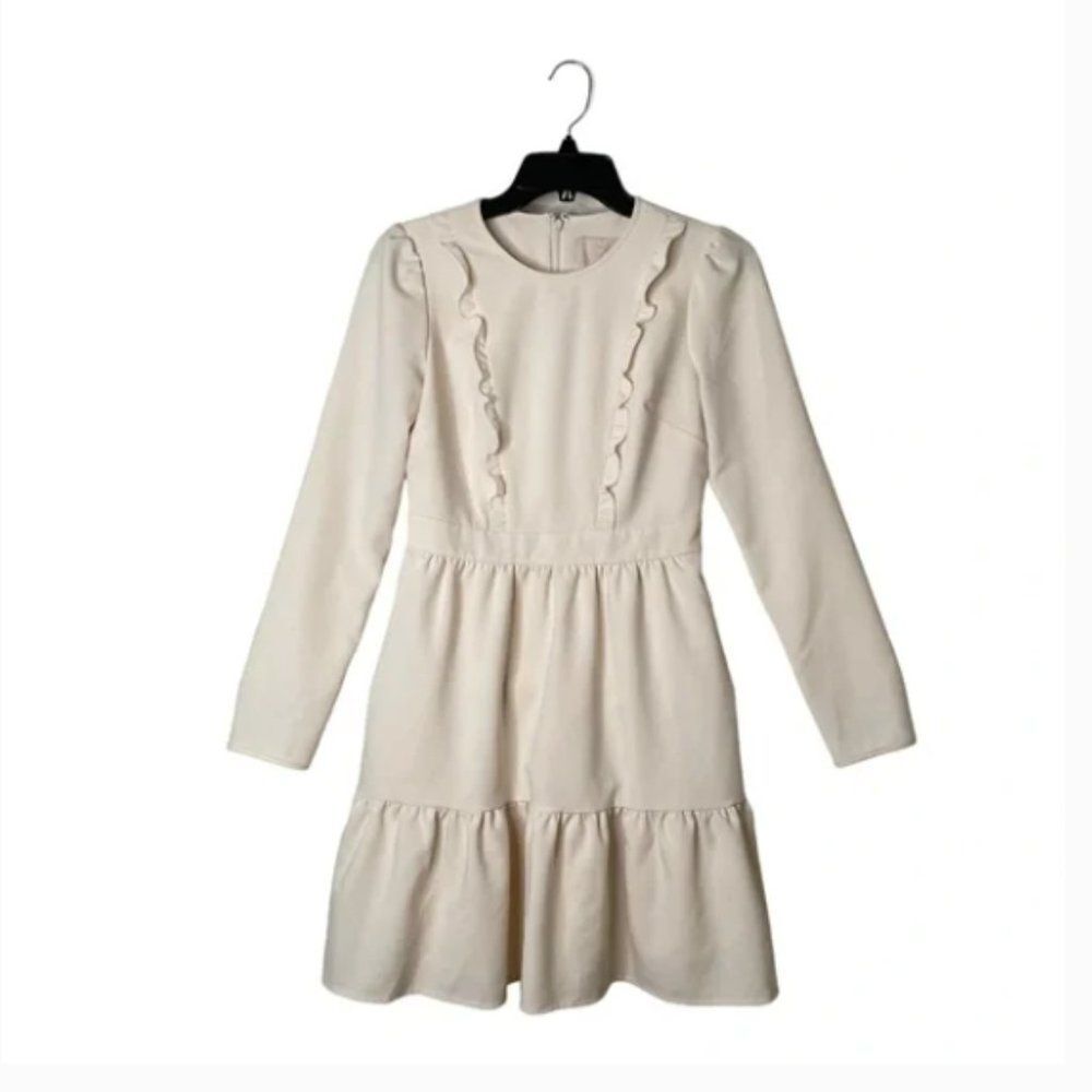 Gal Meets Glam Hayley Ruffle Dress Size 0 Blush Pink Fit & Flare Cocktail